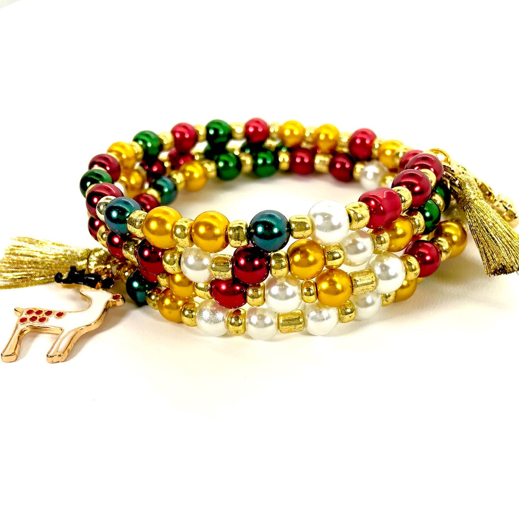 Christmas Bracelet - Red, White and Green