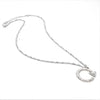 Chain Necklace - Large silver pendant with crystal and design