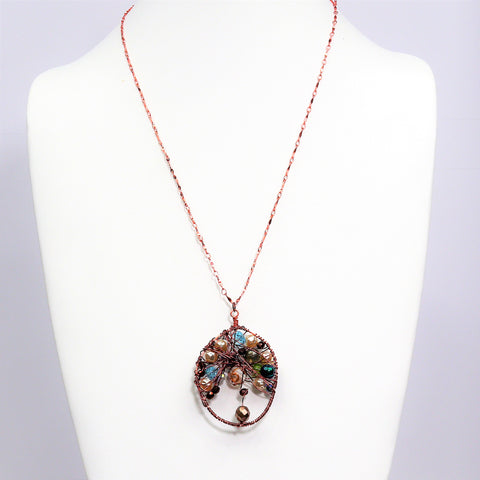 Chain Necklace - Sliced Agate Pendant