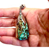 Chain Necklace - Green and Brown Agate Pendant