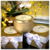 Luxury Coconut Oil & Soy Lotion Candles - 8 oz Holiday Gold Tin Jar