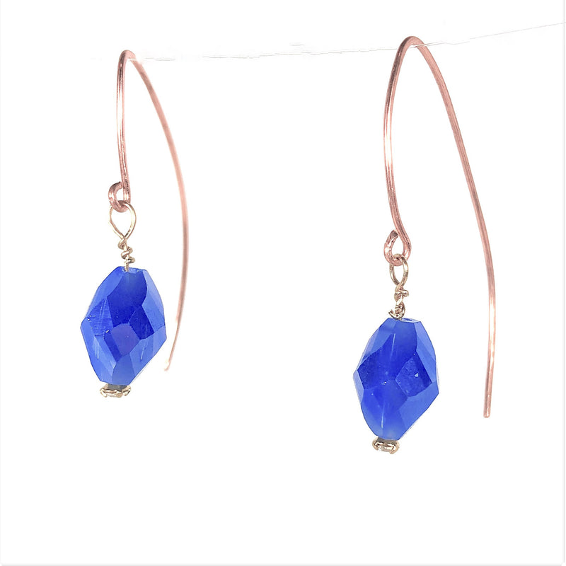 Blue Chinese Crystal Handwired Earrings