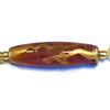 Hand Painted Dark Amber Sea Glass Necklace 18"