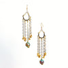 Gold Bar Earring with Dangle Chain