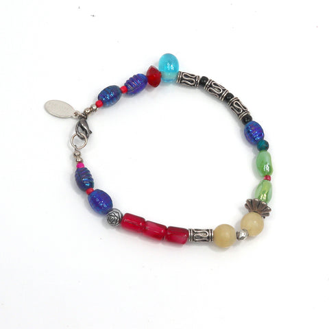 Christmas Bracelet - Red, White, Green and Gold