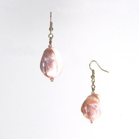 Hand wired copper swirl earrings