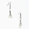 Silver Triangle with Silver Bead Earrings