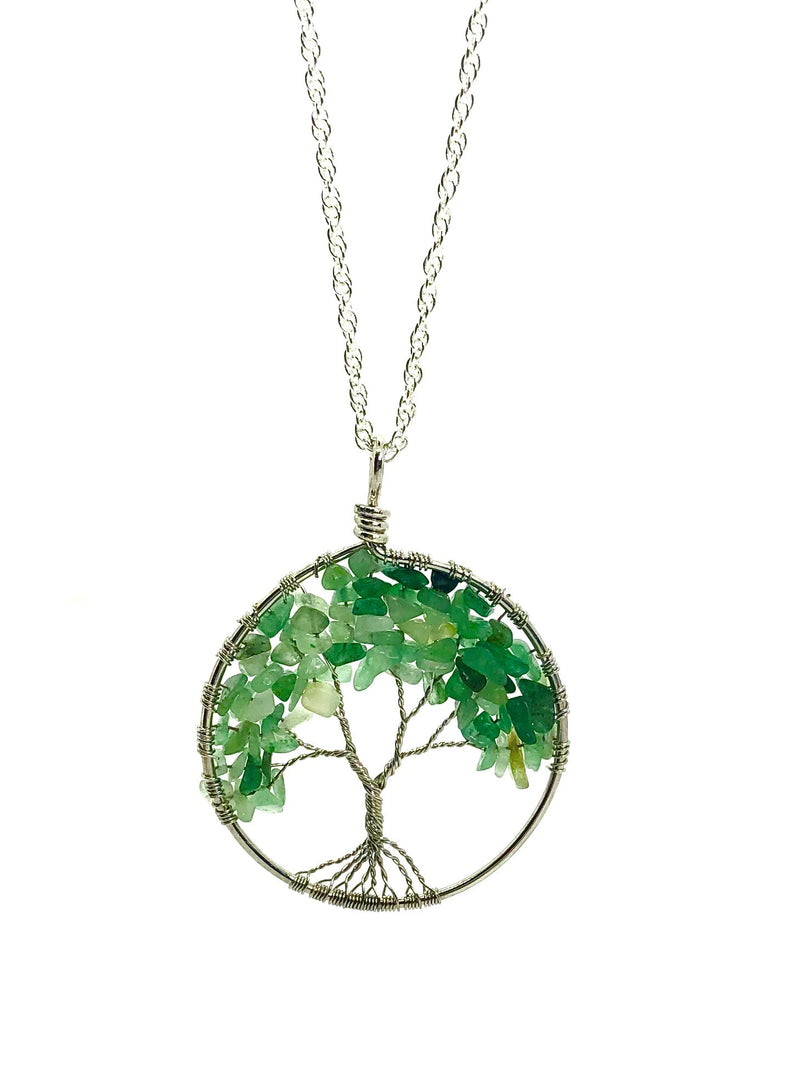 Chain Necklace - Silver with Hand-wired Tree of Life Pendant